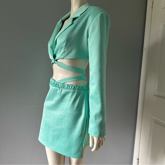 For Love and Lemons Marie Set Cutout Blazer Asymmetric Mini Skirt - Picture 8 of 11